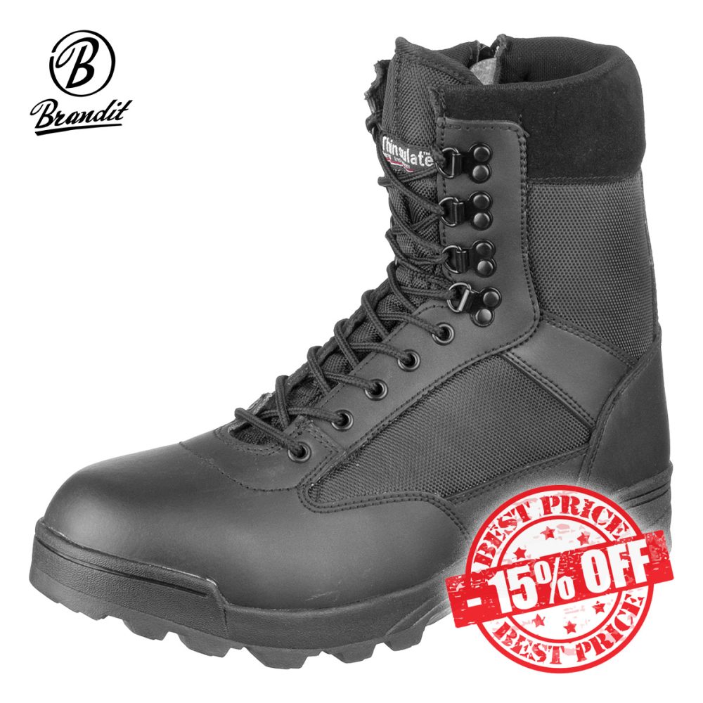 Brandit Tactical Side Zip Boots Black Sale insta