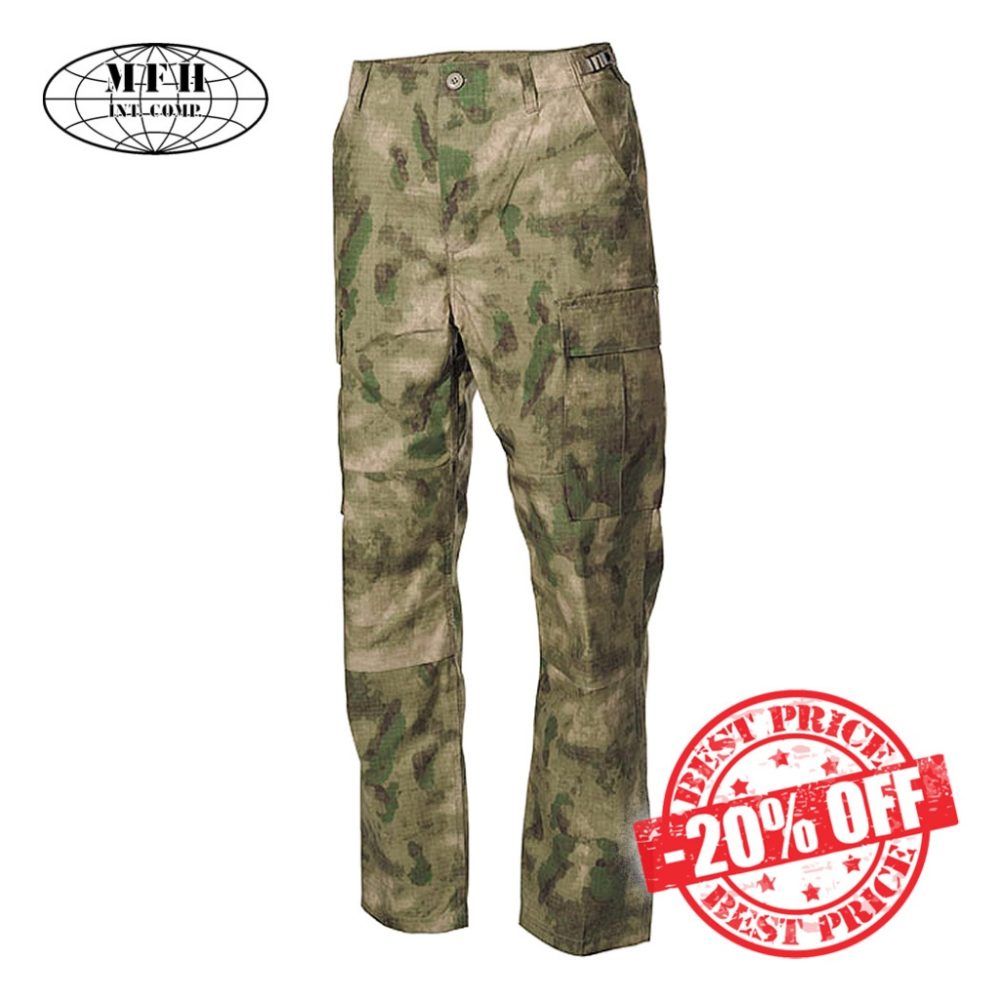 MFH BDU Combat Trousers Ripstop HDT Camo FG Sale insta